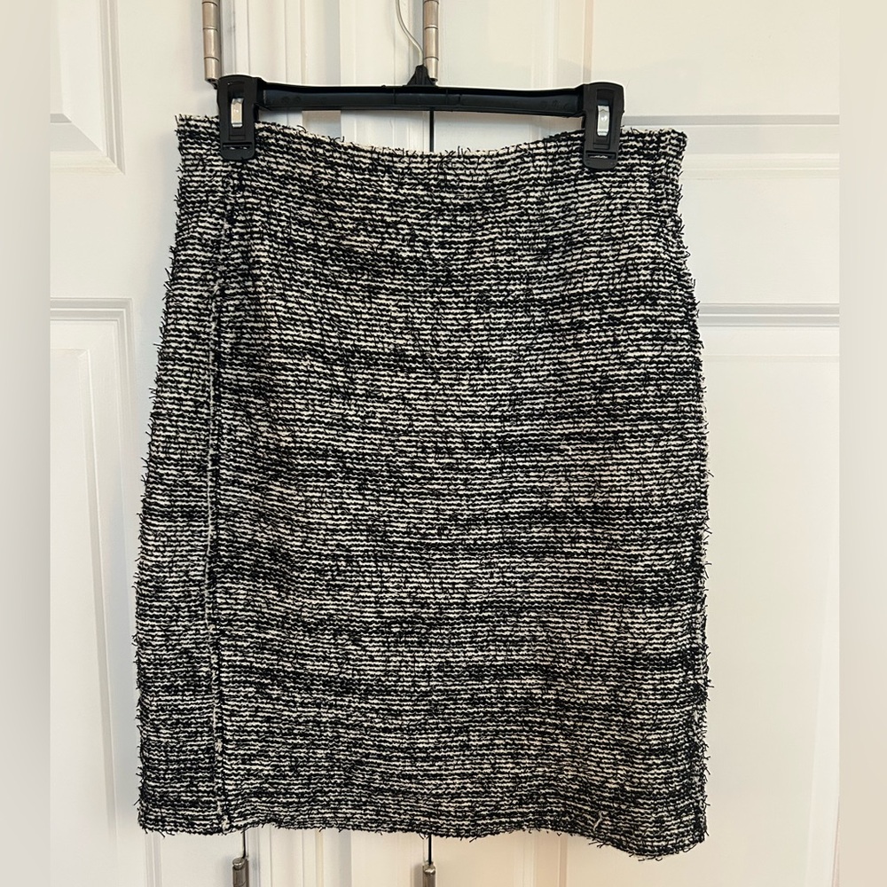Rebecca Taylor Black and White Tweed Skirt